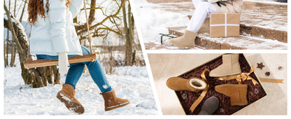 Women's Comfy Suede Plush Winter Warm Snow Boots