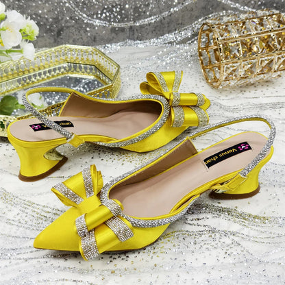 Women's Low Heels Shoes and Bags Italian Set