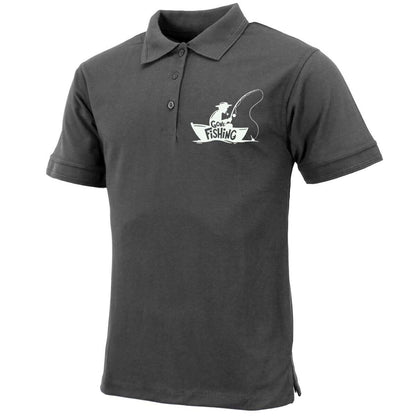 Mens Premium Comfort Fit 'Gone Fishing' Polo Shirt