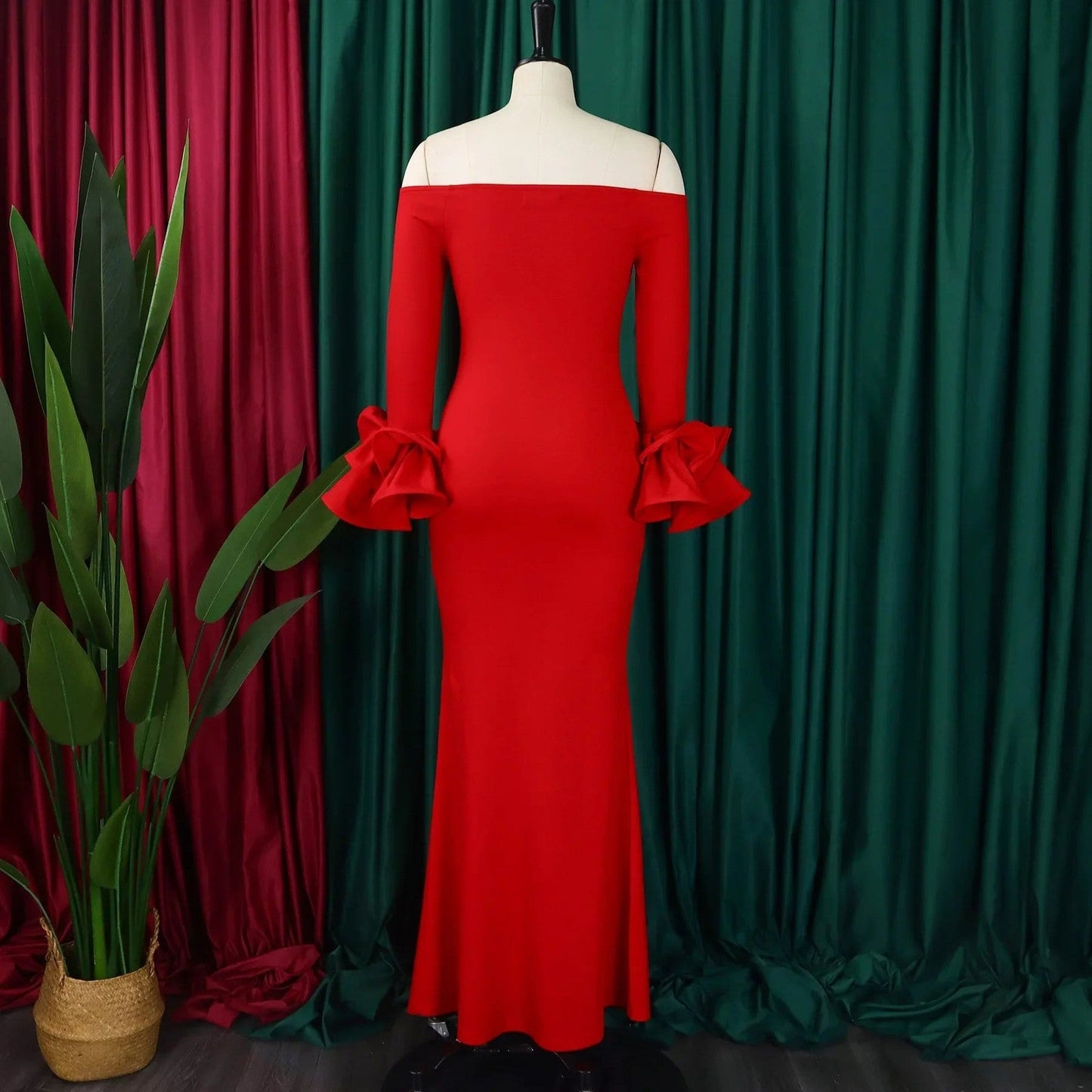 Elegant Sexy Side Slit Long Dress For Women Independent Stand Trade Clothing