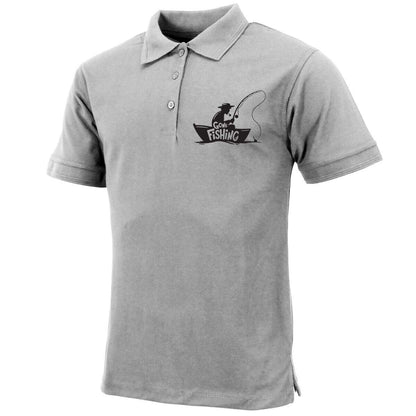 Mens Premium Comfort Fit 'Gone Fishing' Polo Shirt