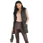 Womens CELLOLGIL Sleeveless Padded Hooded Longline Gilet