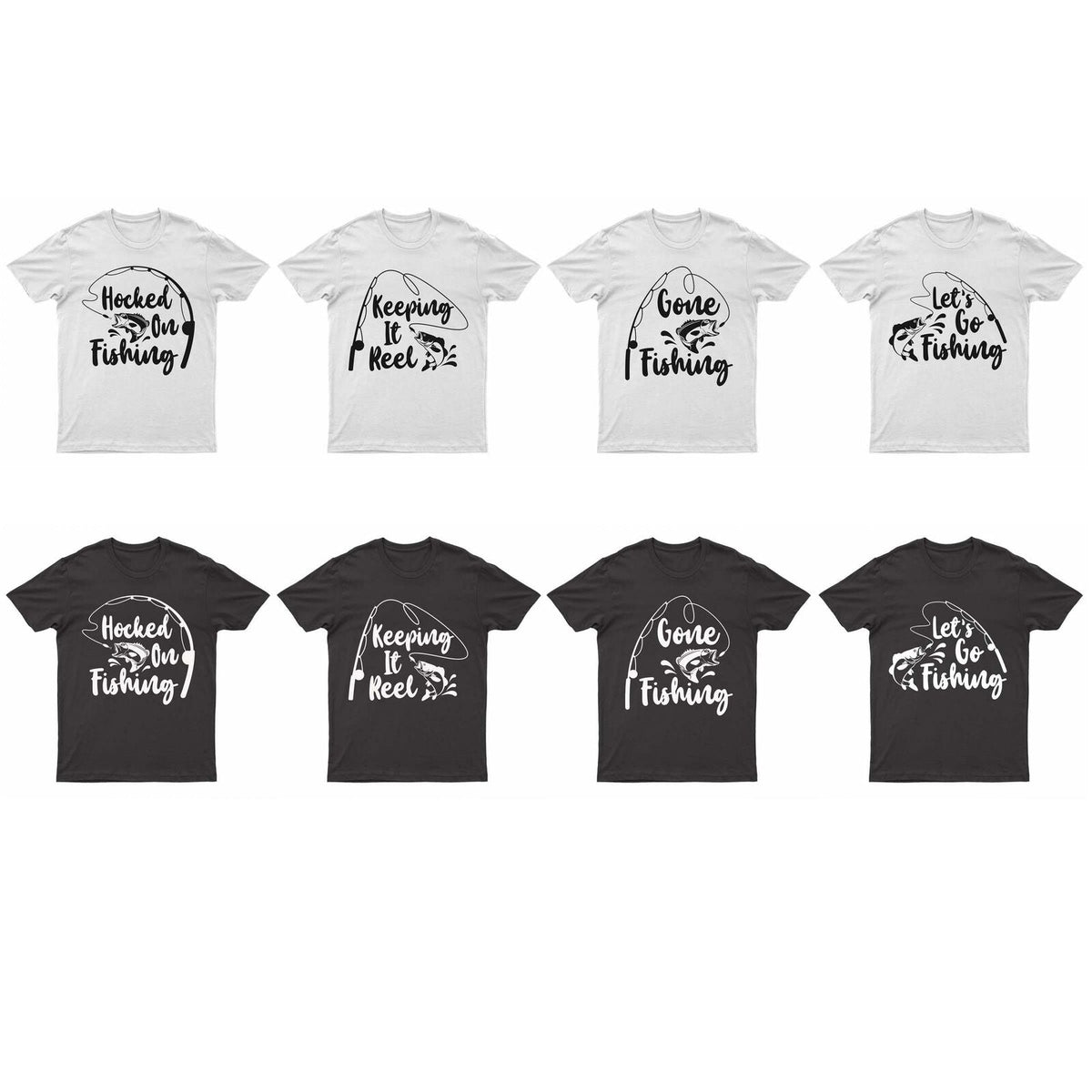 Mens Premium 200gsm Cotton Fishing Logos T-shirt
