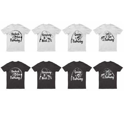 Mens Premium 200gsm Cotton Fishing Logos T-shirt