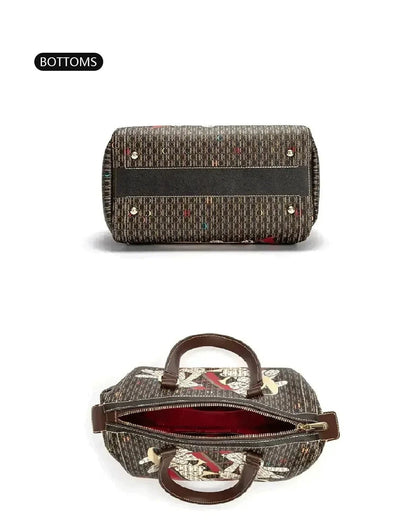 Women's Commuter Crossbody Colorful Printed Monogram Bag