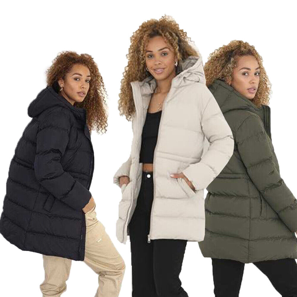 Womens Dominica Padded Hooded Long Jacket