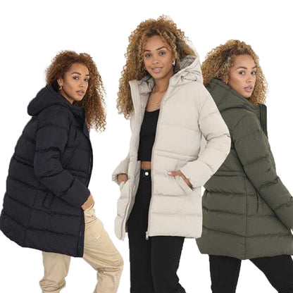 Womens Dominica Padded Hooded Long Jacket