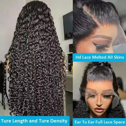 Wear And Go Best Water Wave 13x4 HD Lace Frontal Wig Wet Glueless Deep Water 180