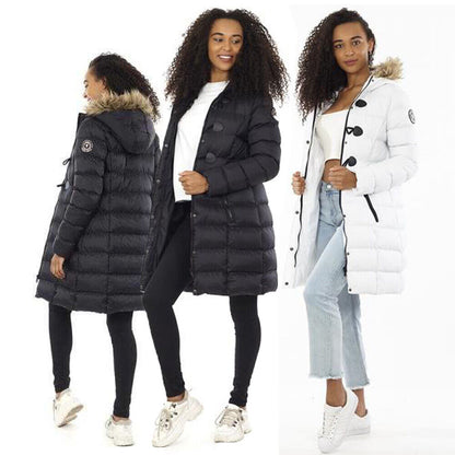 Womens Wizard Padded Hooded Long Jacket