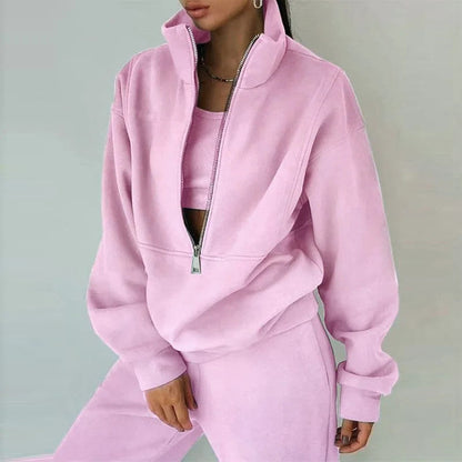 Women's Two-piece Sweater Fleece Sports Tracksuit