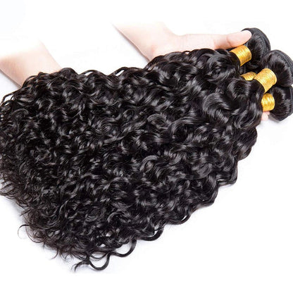 Water Wave Human Hair Bundles Curly Deep Wave 3 Bundles Brazilian Natural Black