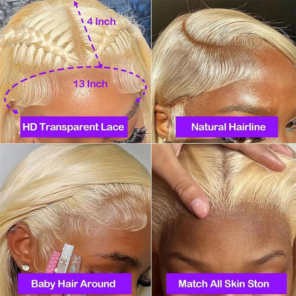 100% Vietnamese Super Double Drawn Bone Straight 13x4 Frontal Bob Wig with