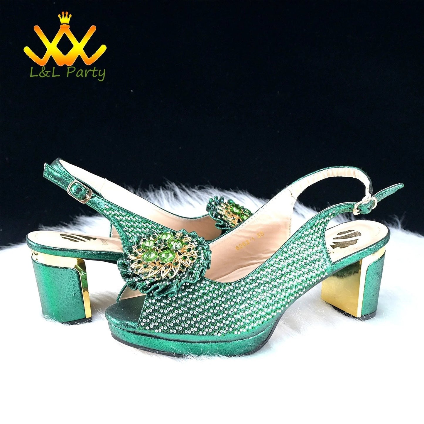 2025 Special New Arrivals Italian Women Shoes and Bag to Match in Green Color