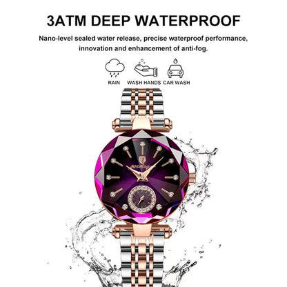 Luxury Elegant Ladies Wristwatch Waterproof Stainless Steel Watch for Woman