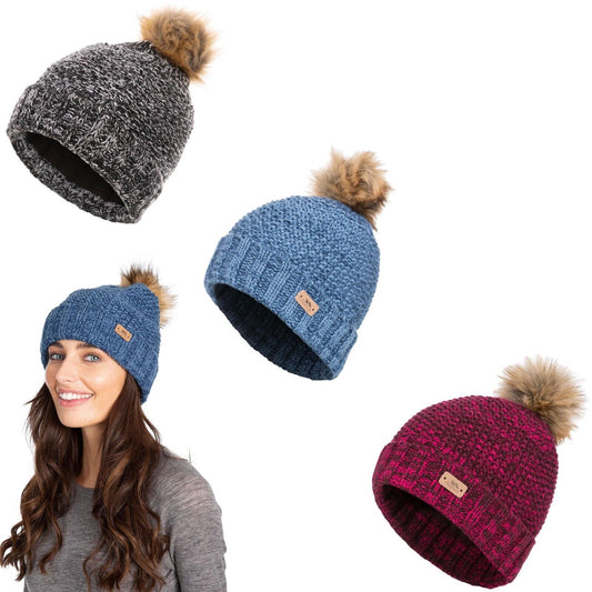 Womens Kellisa Half Fleece Lined Bobble Hat