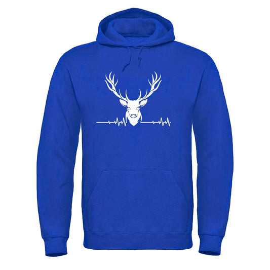 Adults Printed Stag ECG Logo Hooded Top
