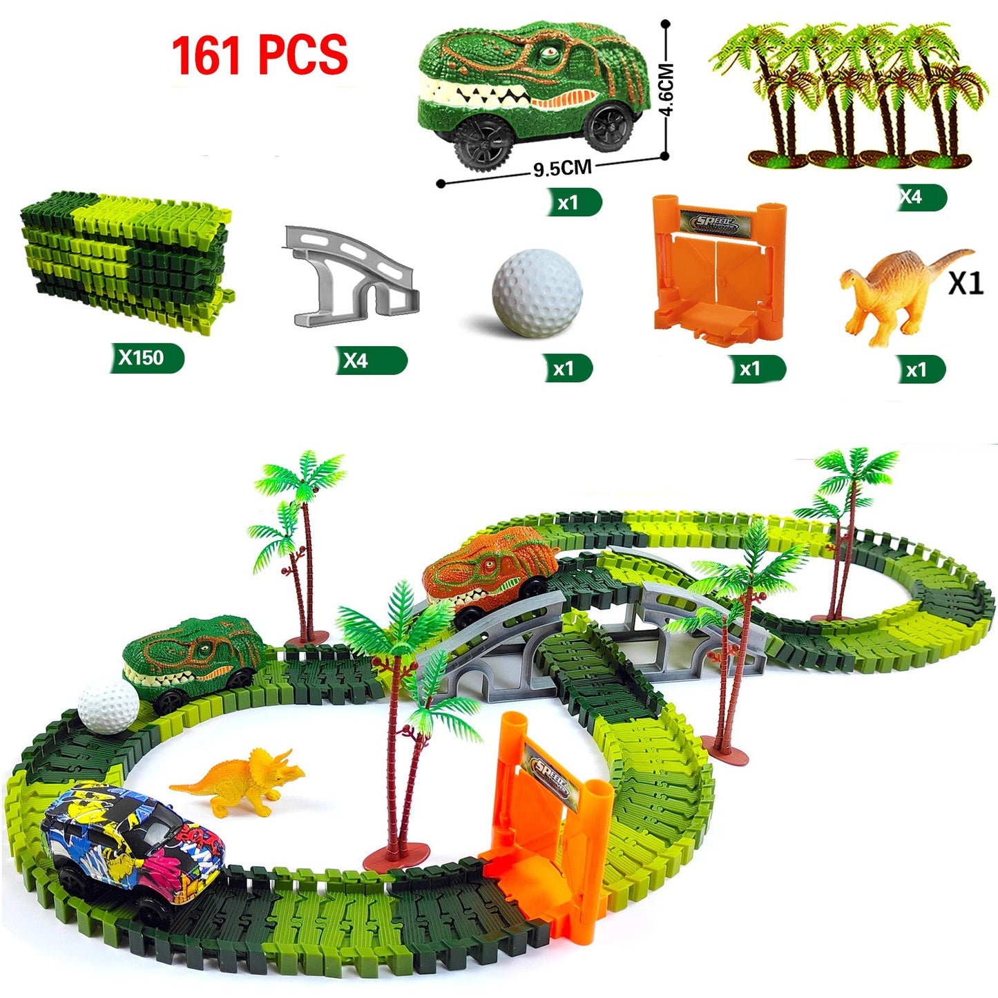 Children's Rail Car Toy Electric Dinosaur