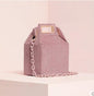 Autumn and winter new European and American niche design printing portable acrylic chain shoulder bag