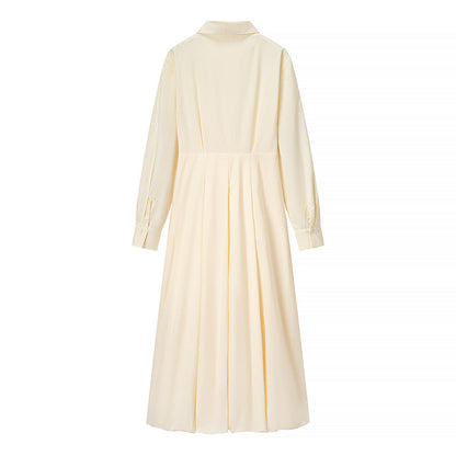 Women's Cotton Solid Color Long Sleeve Dress
