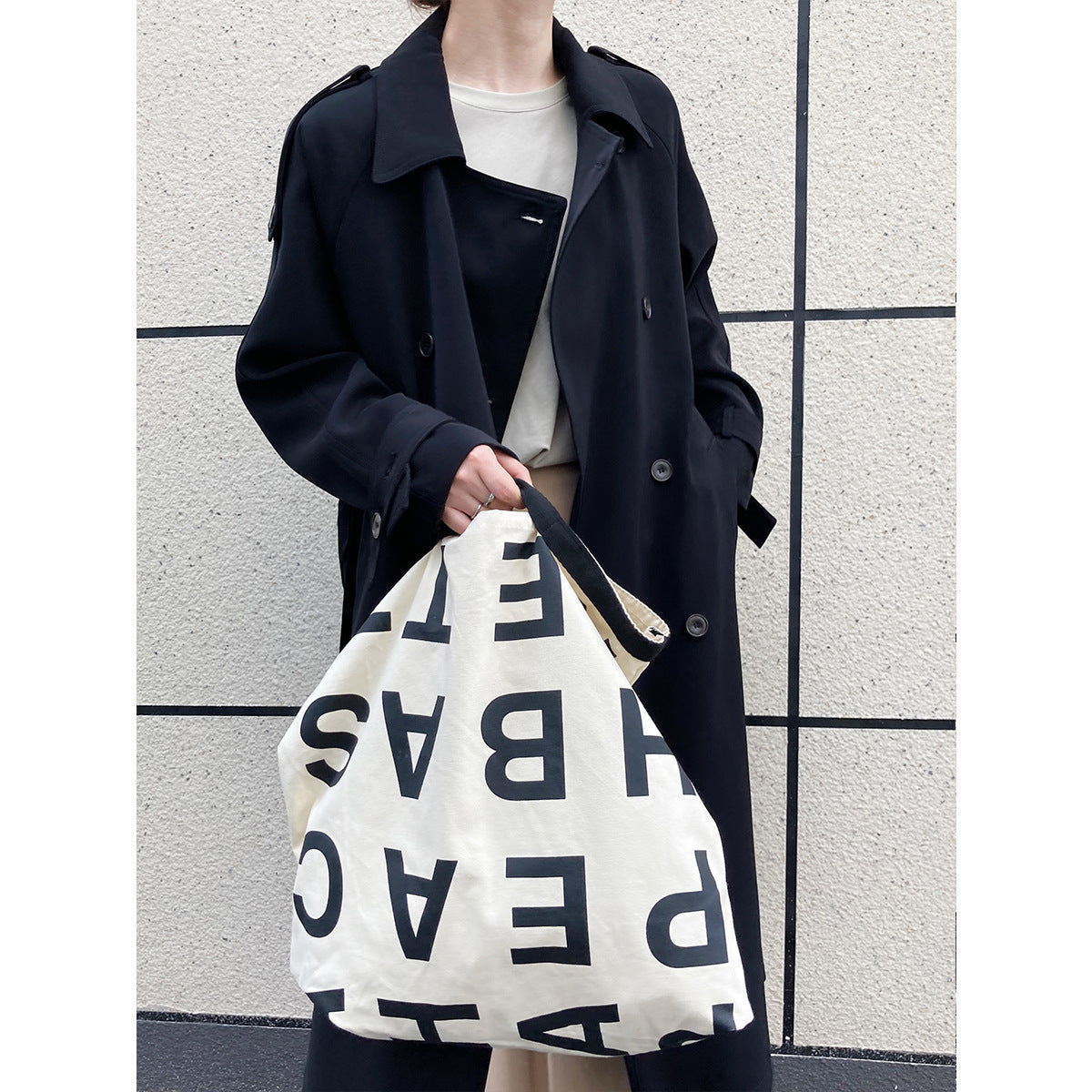 Autumn Drape British Style Loose Mid-length Over-the-knee Windbreaker Jacket Women