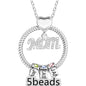 Mother's Day Gift Personalized Circle Pendant with Custom Beads Birthstone Pendant