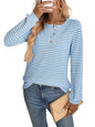 European And American Pineapple Grid Casual Button Round Neck T-shirt Knitted Long Sleeve