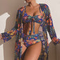 Women's Long Blouse Split Bikini Plus Size Suit