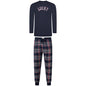 Lucky Brand Crew Neck & Closed Hem Flannel Pant Pyjama Set