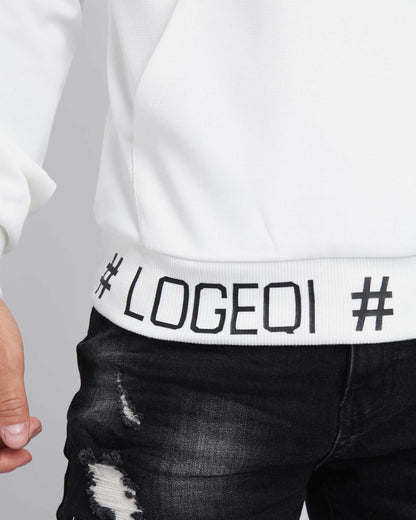 Contrast LOGEQI Logo Ribbed Hem Sweatshirt