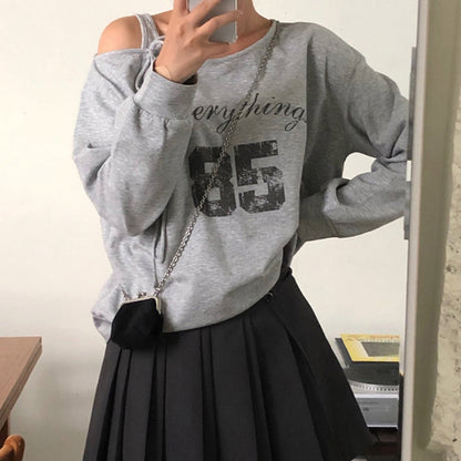 New Relaxed-style Outfit Loose-fitting Asymmetrical T-shirt