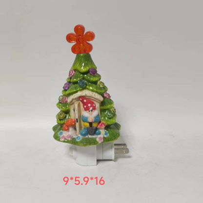 Ceramic Luminous Tree Desktop LED Ornaments Small Night Lamp