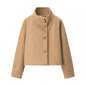 Commuter's All-matching Stand Collar Breasted Woolen Coat