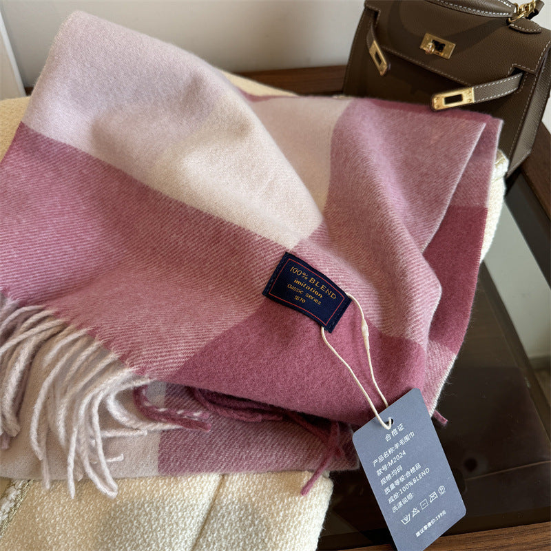 Unisex Cashmere-like Plaid Light Luxury Scarf