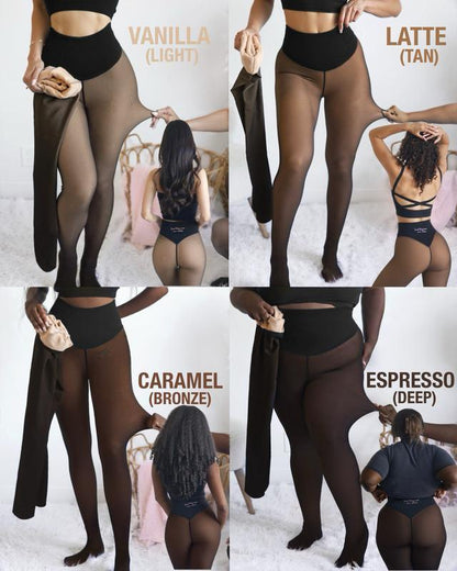 Single Thread Stitching Cross-border Winter Warm Translucent Leggings