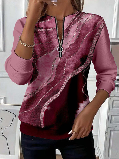 Women's Casual Christmas-Print Raglan Sweatshirt