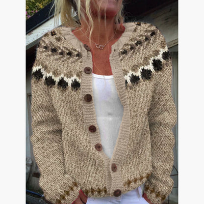 Cardigan Color-blocked Loose-fitting Fashionable Knitwear