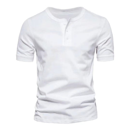 Mens Casual Crew-Neck Short-Sleeve Solid-Color T-Shirt