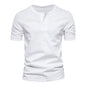 Mens Casual Crew-Neck Short-Sleeve Solid-Color T-Shirt