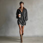 Women's Retro Loose-Fit French-Style Shirt Dress