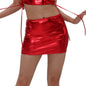 Gold-foil Patent Leather Sheath Skirt, Women's