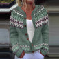 Cardigan Color-blocked Loose-fitting Fashionable Knitwear
