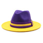 Fashionable Two-tone Patchwork Wool Top Hat