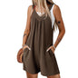 Women's Knitted Side-pocket Overalls