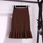 New Slim-fit And Slimming Lace-hem Knitted Skirt