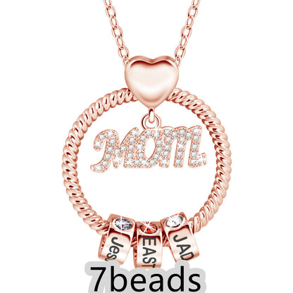 Mother's Day Gift Personalized Circle Pendant with Custom Beads Birthstone Pendant