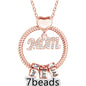Mother's Day Gift Personalized Circle Pendant with Custom Beads Birthstone Pendant