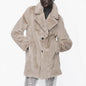 Fall Winter Fashion Artificial Fur Women's Warm Mid-length Coat