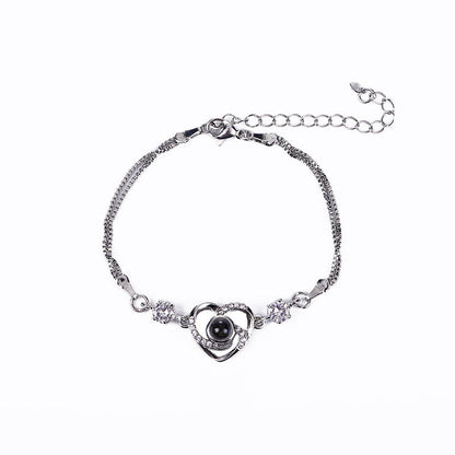 100 Languages I Love You Heart-shaped Bracelet Korean Personalized Graceful And Wild Girlfriends' Gift Valentine's Day Gift