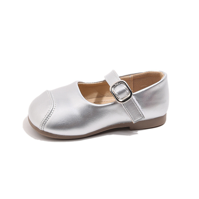 Simple And Versatile Leather Shoes For Little Girls