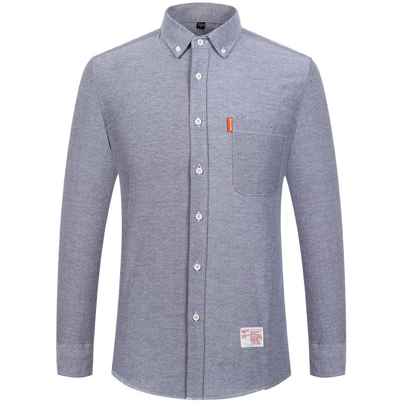 Men's Premium Oxford Cotton Shirt - Long Sleeve Button Down Dress Shirt